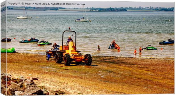 Fun On The Beach At Stone Essex Canvas Print by Peter F Hunt