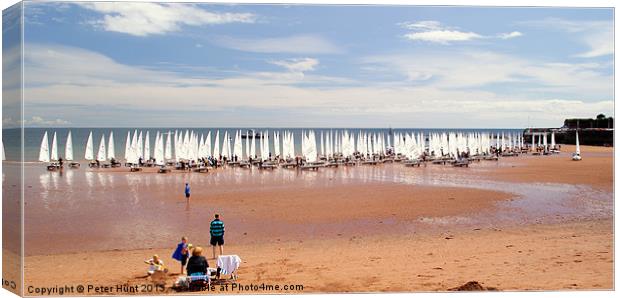 Paignton Beach Laser Sailing Canvas Print by Peter F Hunt