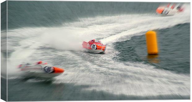 Power Boat Racing Plymouth Sound Canvas Print by Peter F Hunt