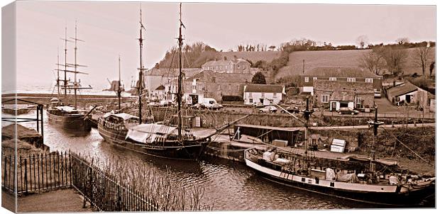 Charlestown Harbour Cornwall Tall Ships Canvas Print by Peter F Hunt