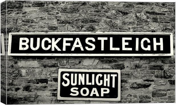 Buckfastleigh Station Sign Canvas Print by Peter F Hunt