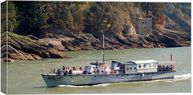 The Fairmile Passing Kingswear Castle Canvas Print by Peter F Hunt