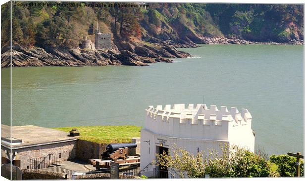 Dartmouth And Kingswear Castles Canvas Print by Peter F Hunt