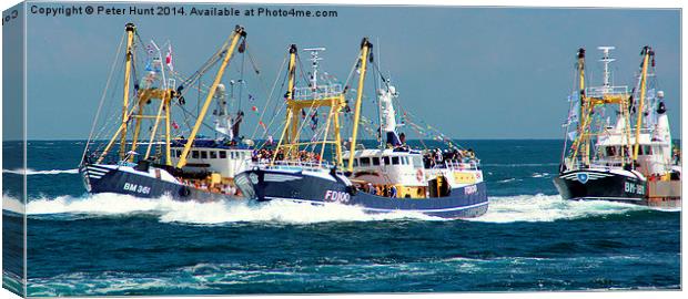 Brixham Trawlers Racing Home Canvas Print by Peter F Hunt
