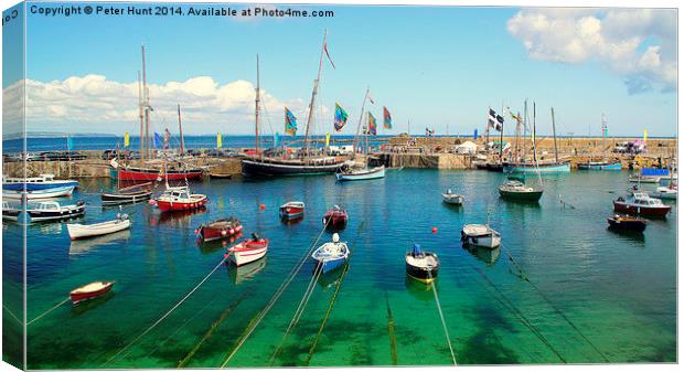 A Sunny Day In Mousehole Canvas Print by Peter F Hunt
