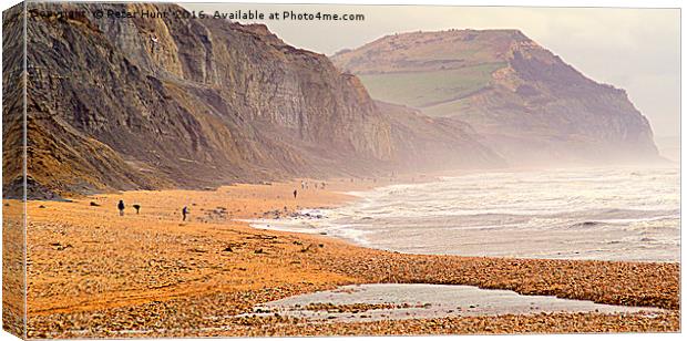 A Windy Day At Charmouth Canvas Print by Peter F Hunt