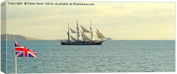A Tall Ship Passing Canvas Print by Peter F Hunt