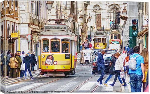 Lisbon City Life Canvas Print by Peter F Hunt