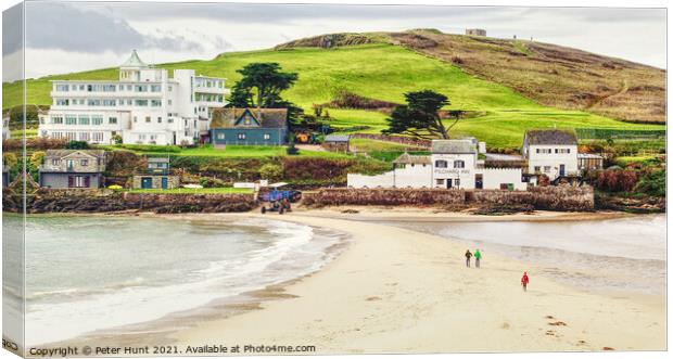 Walking To Burgh Island  Canvas Print by Peter F Hunt