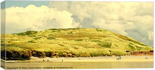 High Dunes At Godrevy Beach Canvas Print by Peter F Hunt