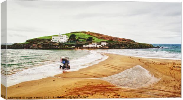 Sea Tractor And The Causeway Canvas Print by Peter F Hunt