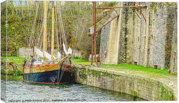 A Small Corner Of Charlestown Harbour Canvas Print by Peter F Hunt