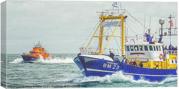 Lifeboat On Guard Duty Canvas Print by Peter F Hunt