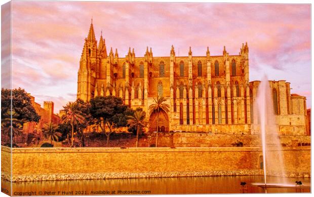 Palma Cathedral Sunset Canvas Print by Peter F Hunt