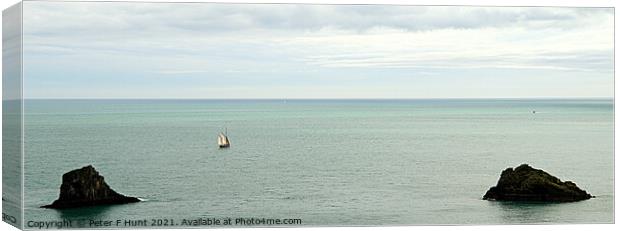 Big Sea Small Boat Canvas Print by Peter F Hunt