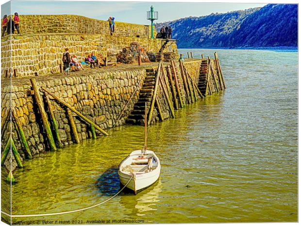 The Ancient Harbour Wall  Canvas Print by Peter F Hunt