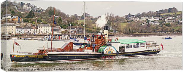 PS Kingswear Castle At Dittisham Canvas Print by Peter F Hunt