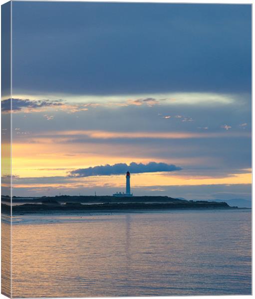 Lighthouse in Lossiemouth Canvas Print by Lloyd Fudge