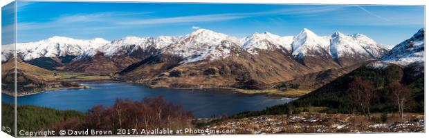 The Five Sisters of Kintail Canvas Print by David Brown