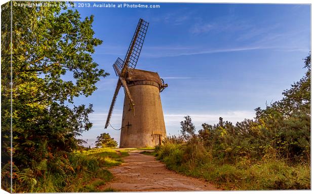 Windmill On Bidston Hill Canvas Print by Steven Purcell