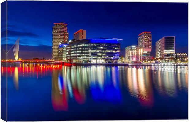 Reflecting at Media City Canvas Print by Steven Purcell