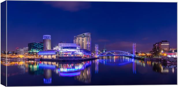 Media City Blue Hour Canvas Print by Steven Purcell