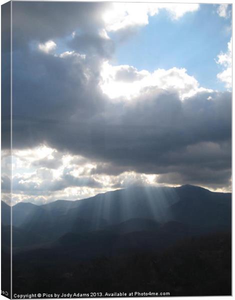 Sunrays in Tennesse Canvas Print by Pics by Jody Adams