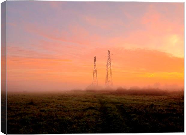 Pylon Sunrise Canvas Print by Colin Richards