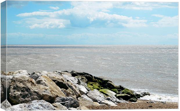 The rocks at Felixstowe Canvas Print by Gemma Shipley