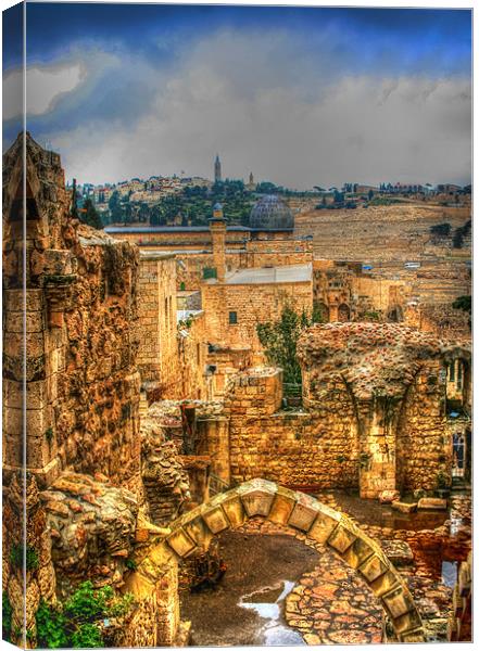 Jerusalems Old City Canvas Print by Michael Braham