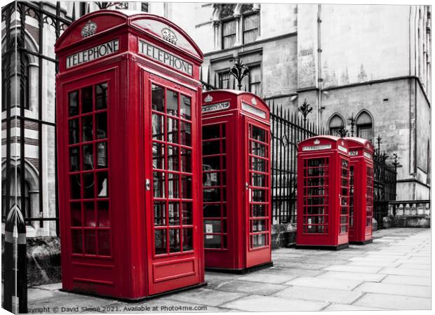 Phone boxes Canvas Print by David Skone