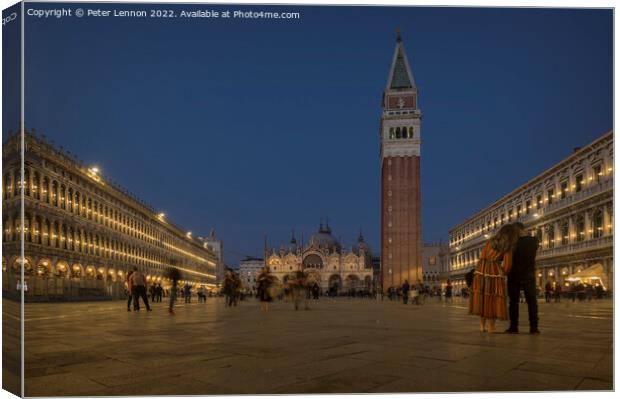Piazza San Marco Canvas Print by Peter Lennon