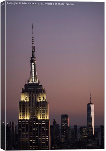 Empire State Building  Canvas Print by Peter Lennon
