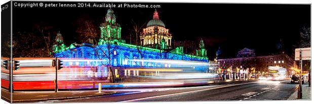 City Hall Time Lapse Canvas Print by Peter Lennon