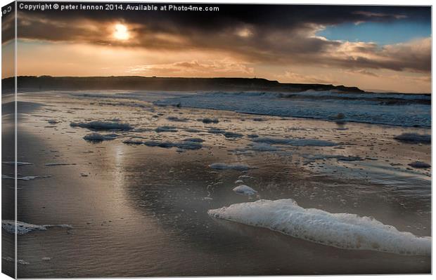  Golden Surf Canvas Print by Peter Lennon