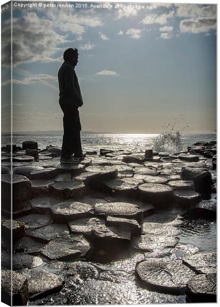 On The Stones Canvas Print by Peter Lennon