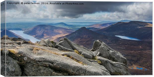 Bearnagh View Canvas Print by Peter Lennon
