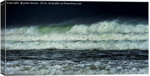 Simply Waves One Canvas Print by Peter Lennon