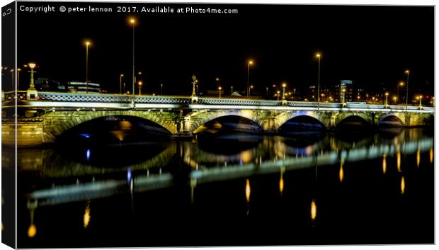Albert Bridge, Belfast (2) Canvas Print by Peter Lennon