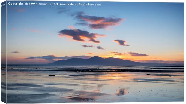 Minerstown Sunset Canvas Print by Peter Lennon