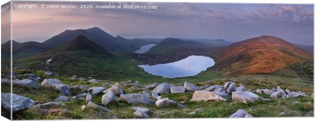 Loughshannagh & Silent Valley Canvas Print by Peter Lennon
