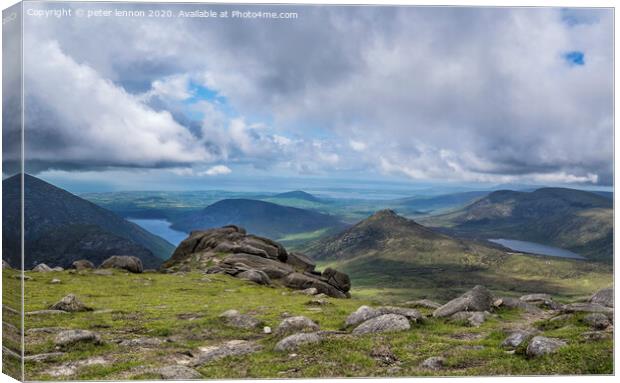 Bearnagh View Canvas Print by Peter Lennon