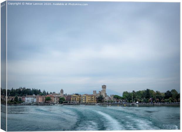 Leaving Sirmione Canvas Print by Peter Lennon