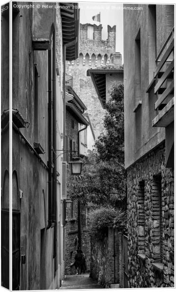 Sirmione Streets Canvas Print by Peter Lennon