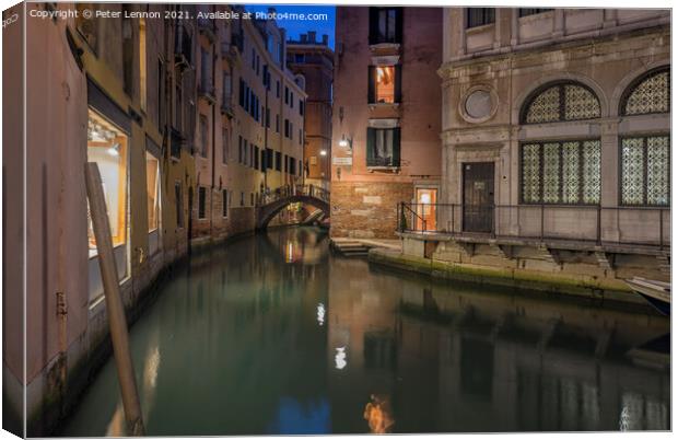 Venice Streets Canvas Print by Peter Lennon