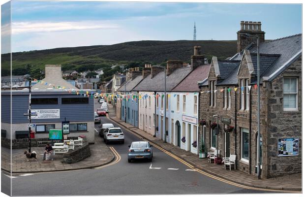 Main Street, Scalloway, Shetland Canvas Print by Anne Macdonald