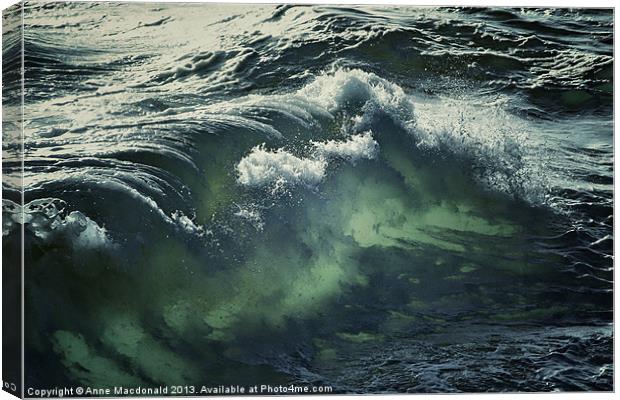 Inner Glow Of Ocean Wave Canvas Print by Anne Macdonald