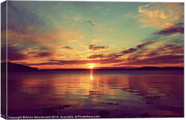 Stunning Shetland Sunset Canvas Print by Anne Macdonald