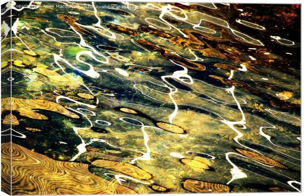 Reflections In Rippling Water Canvas Print by Anne Macdonald