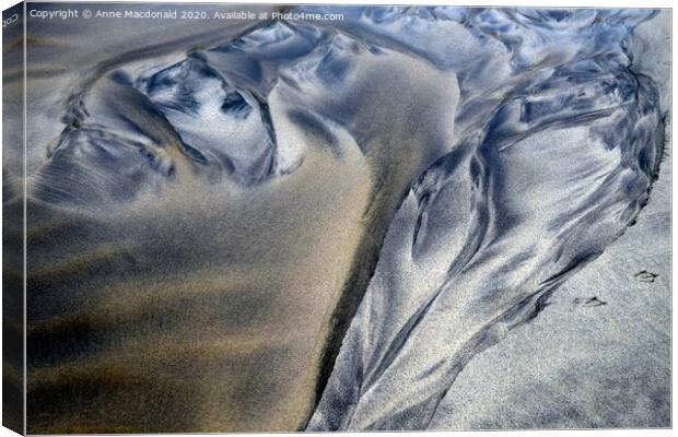 Sand Patterns At Meal Beach, Burra, Shetland. #2 Canvas Print by Anne Macdonald